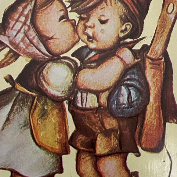 Vintage  70’s  Hummel First Kiss Stationery Box collectible graphic Tin 1970s - Picture 5 of 12